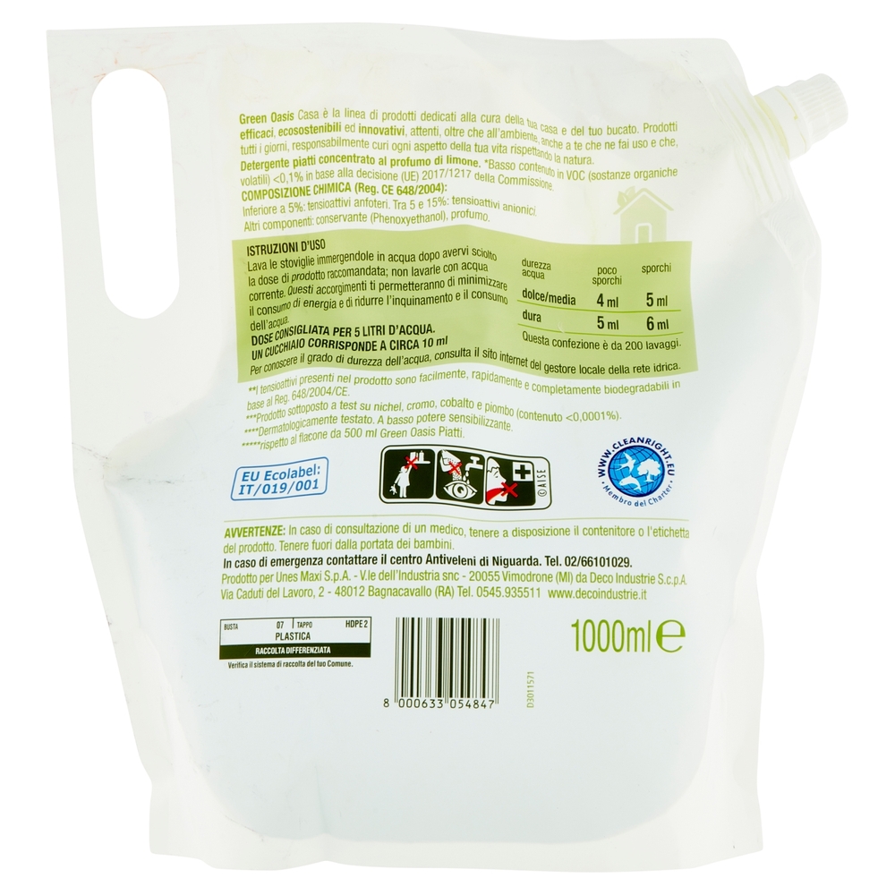 Detergente Piatti Concentrato Green Oasis